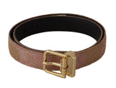 Dolce & Gabbana Rose Gold Leather Logo Engraved Metal Buckle Belt -   -  Dolce & Gabbana.